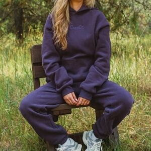 🥰2-Pc SeT ❤️NIP❤️ Comfrt SIGNATURE HOODIE & SWEATPANTS BLACKBERRY S/M